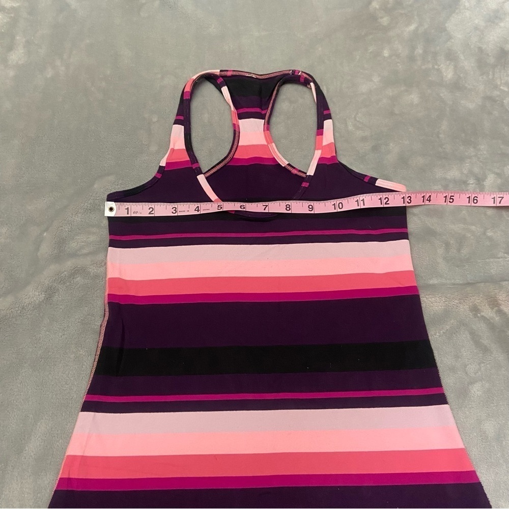 Lululemon Cool Racerback Assorted Stripe Bleached Coral Tank Top 21961 - Picture 11 of 12